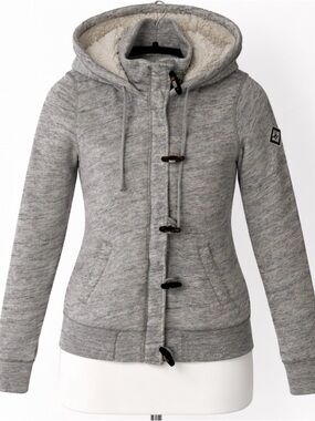 Hollister Bella Swan like Jacket  Toggles Y2K Coat Grey Fleece Hoodie Small